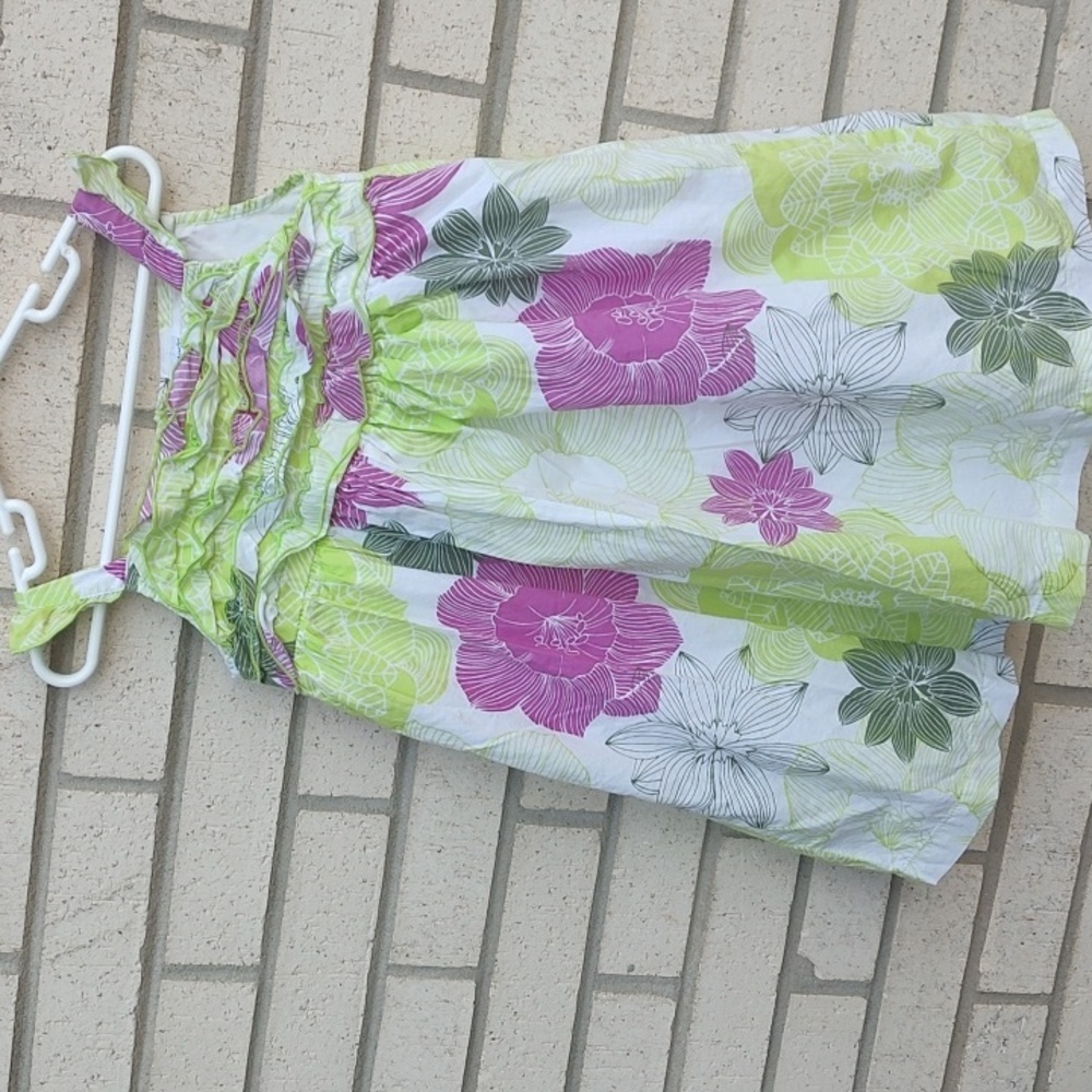 Pink&Green flower dress